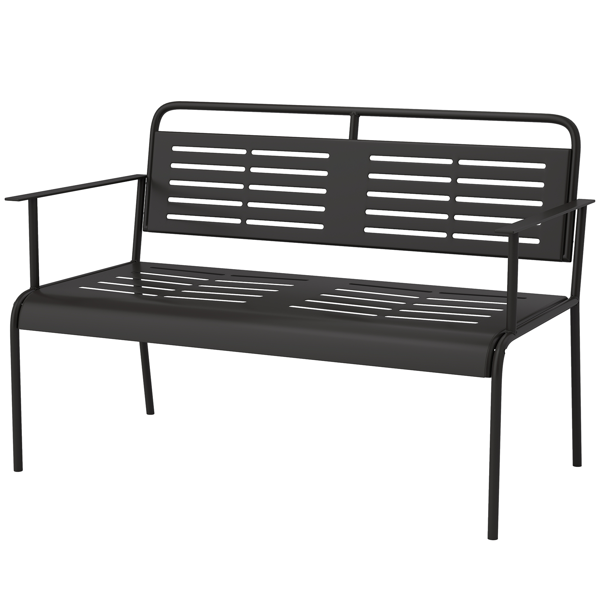 Outsunny 2-Sitzer Gartenbank, Sitzbank mit Lamellen-Design, wasserabweisend günstig online kaufen