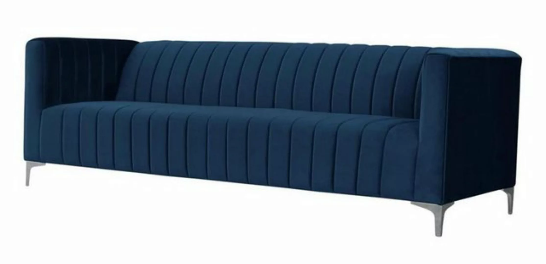 Xlmoebel Sofa Blauer Stoffsofa für drei Personen im Wohnzimmer mit modernem günstig online kaufen