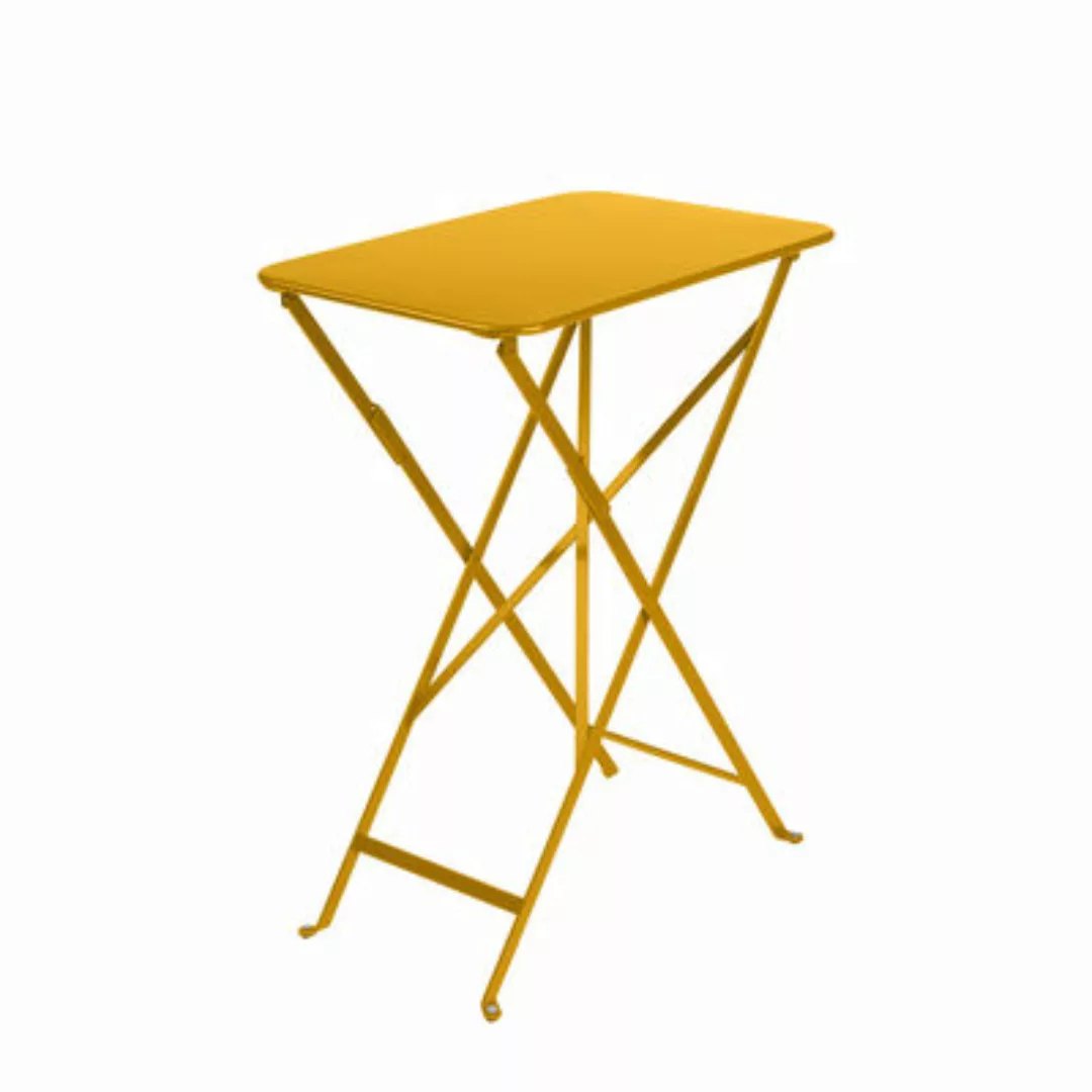 Klapptisch Bistro metall gelb / 57 x 37 cm - Stahl / 2 Personen - Fermob - günstig online kaufen