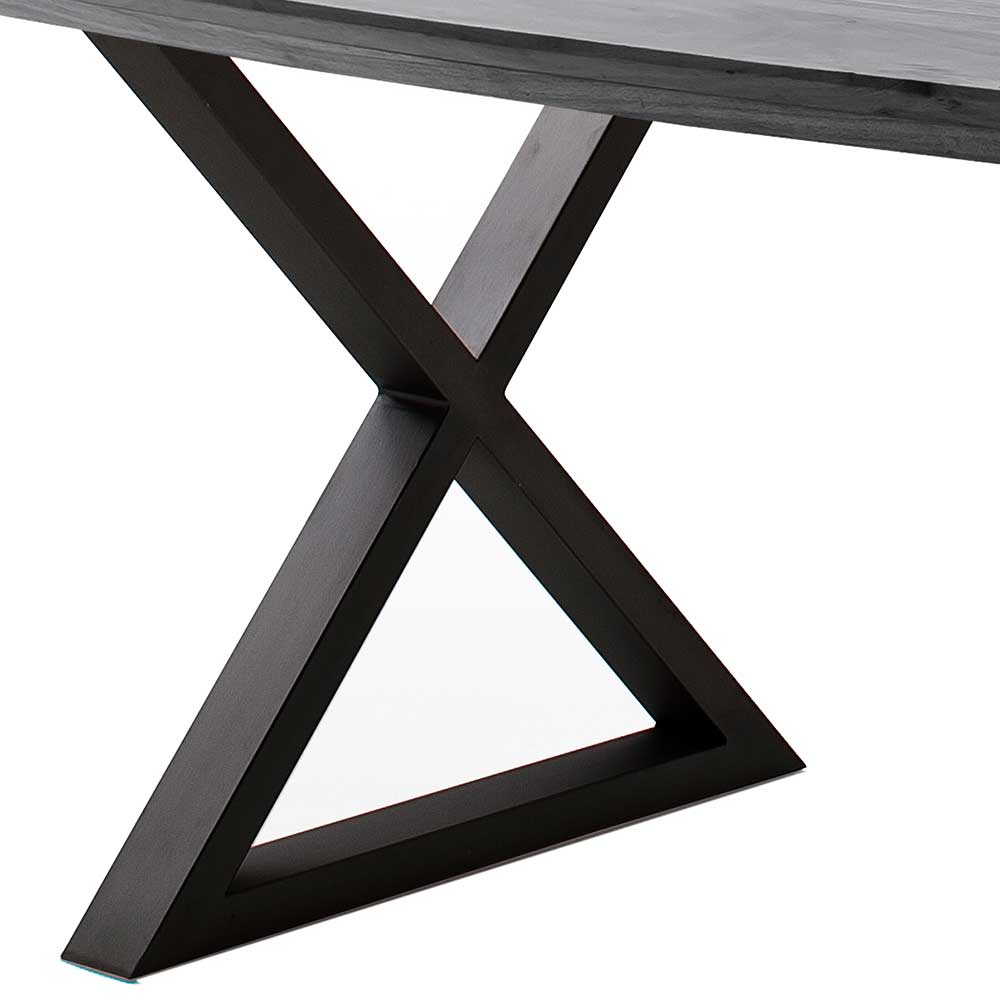 Holztisch in Akazie Grau X Gestell günstig online kaufen