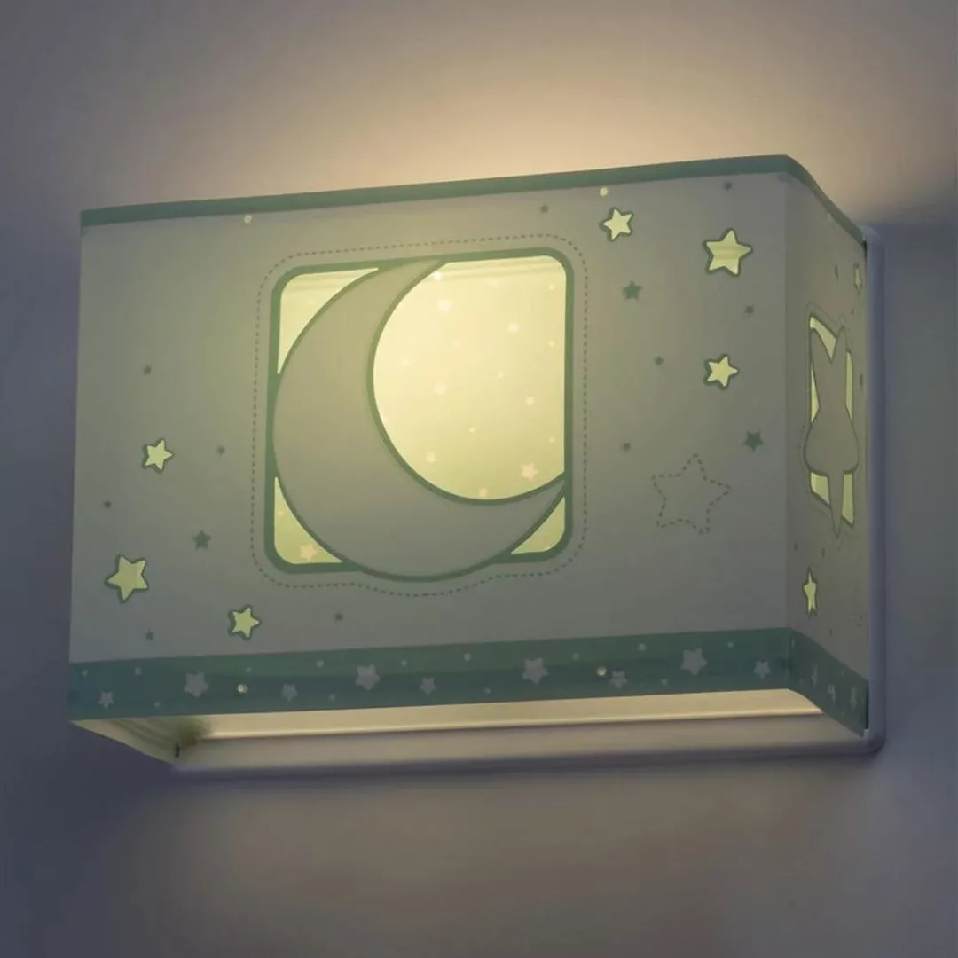 Kinderzimmer Wandleuchte Moonlight in Grün E27 günstig online kaufen
