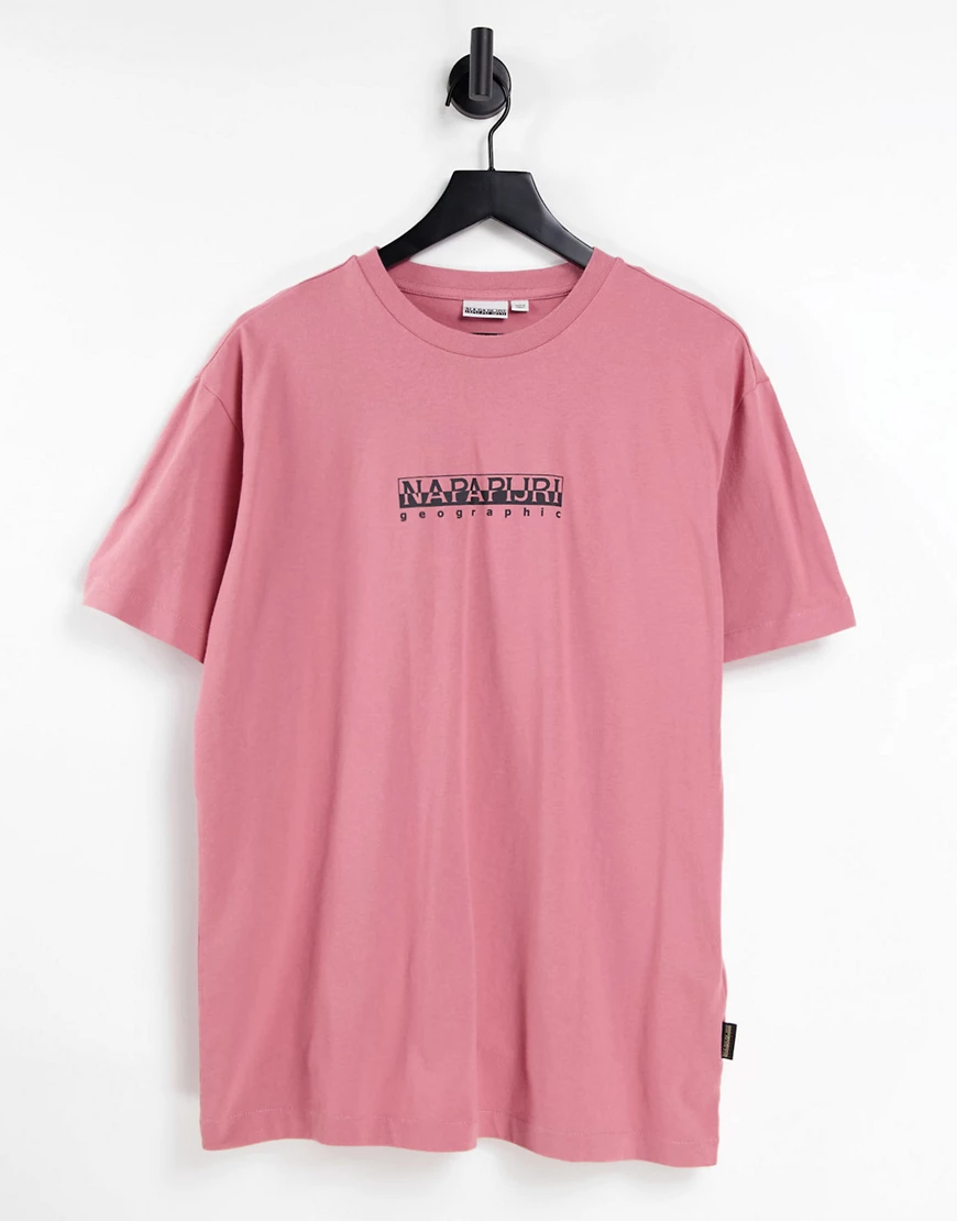 Napapijri – Kastenförmiges T-Shirt in Rosa günstig online kaufen