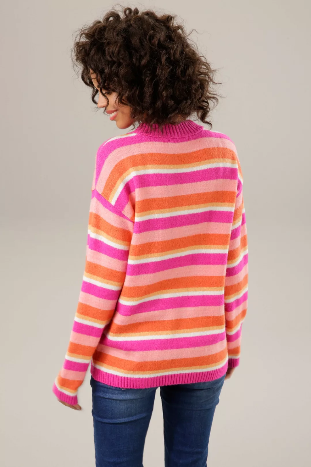 Aniston CASUAL Strickpullover, im farbenfrohem Streifen-Dessin günstig online kaufen