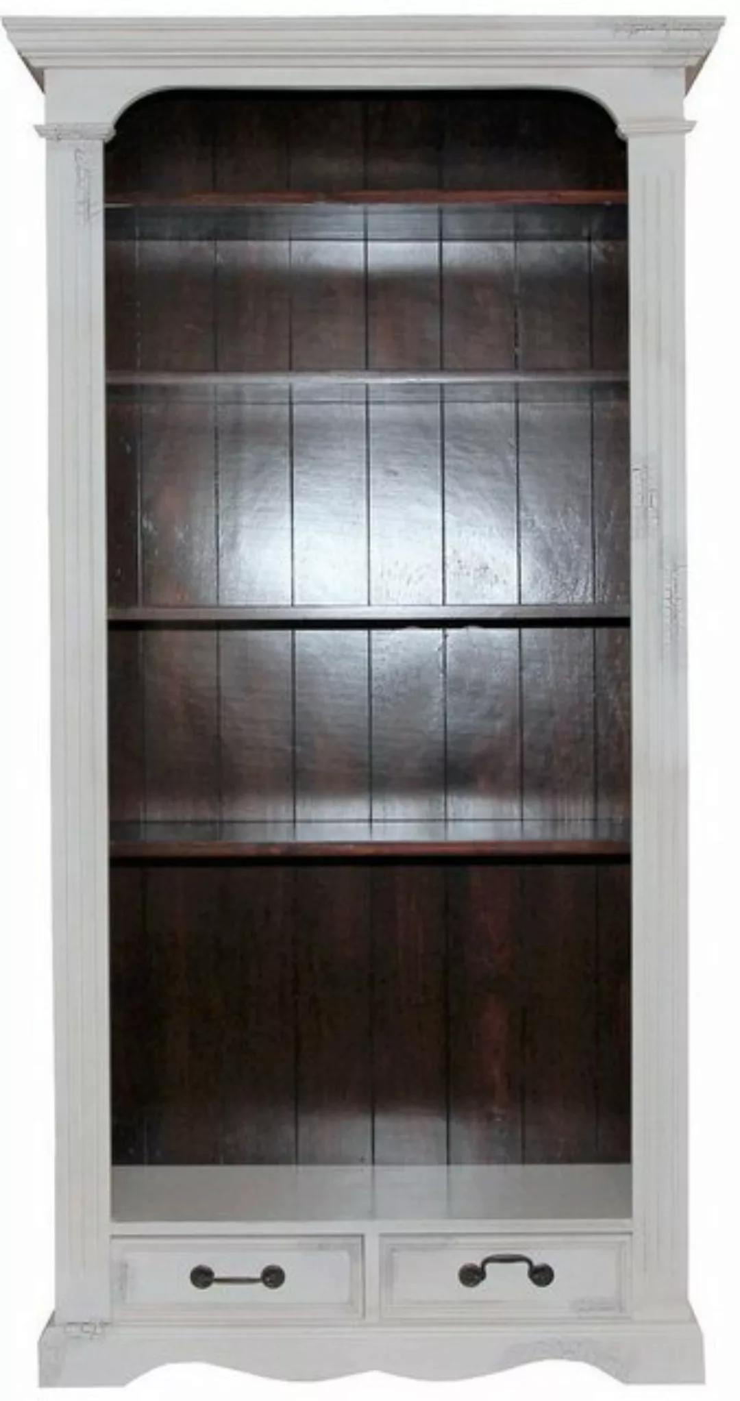 Casa Padrino Stauraumschrank Vintage Bücherschrank Antik Stil Weiss / Holzf günstig online kaufen