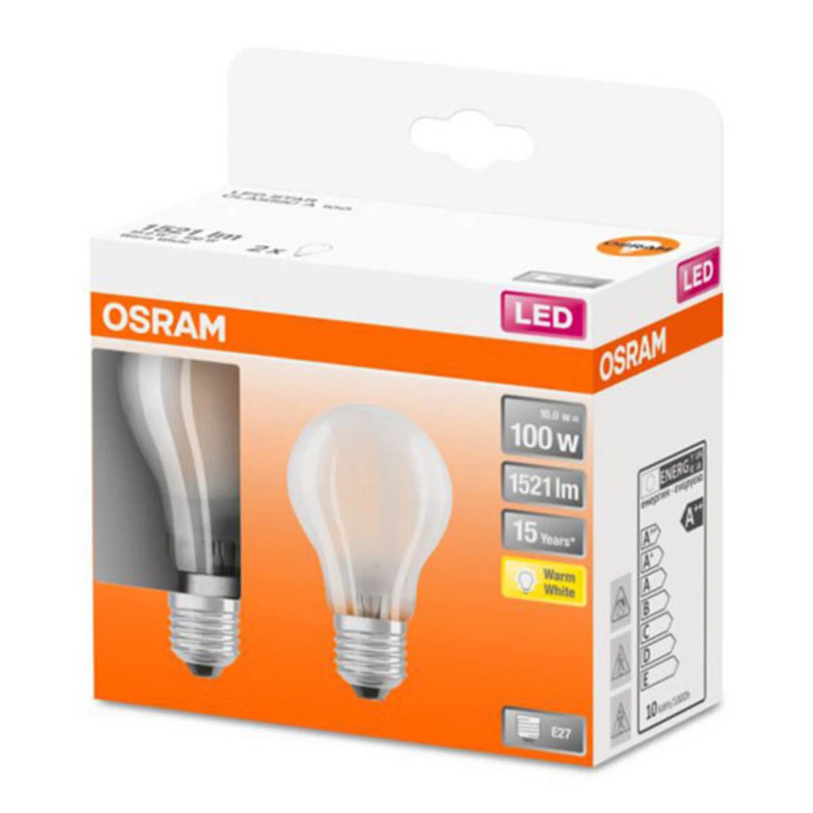 OSRAM Classic A LED-Lampe E27 11W 2.700K matt 2er günstig online kaufen