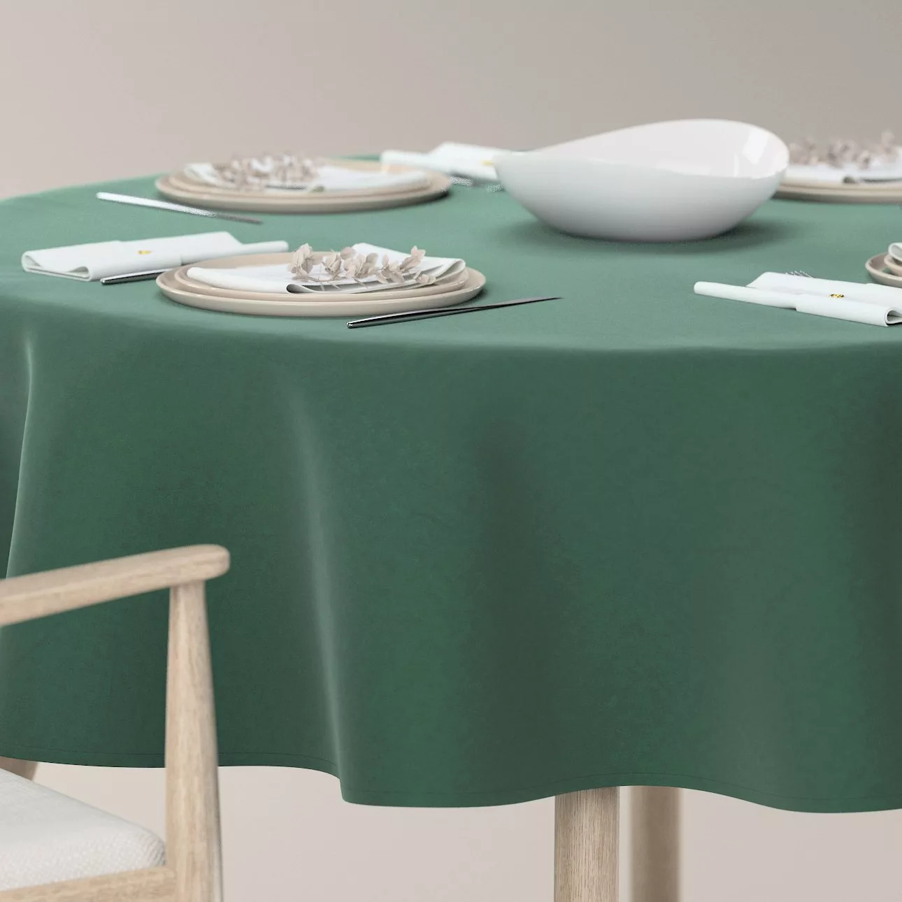 Runde Tischdecke, dunkelgrün, Velvet (704-25) günstig online kaufen