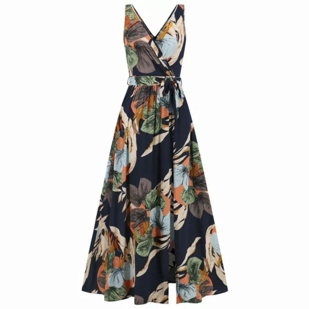 FIDDY Strandkleid Sommerliches Strapskleid mit V-Ausschnitt und Strandkleid günstig online kaufen