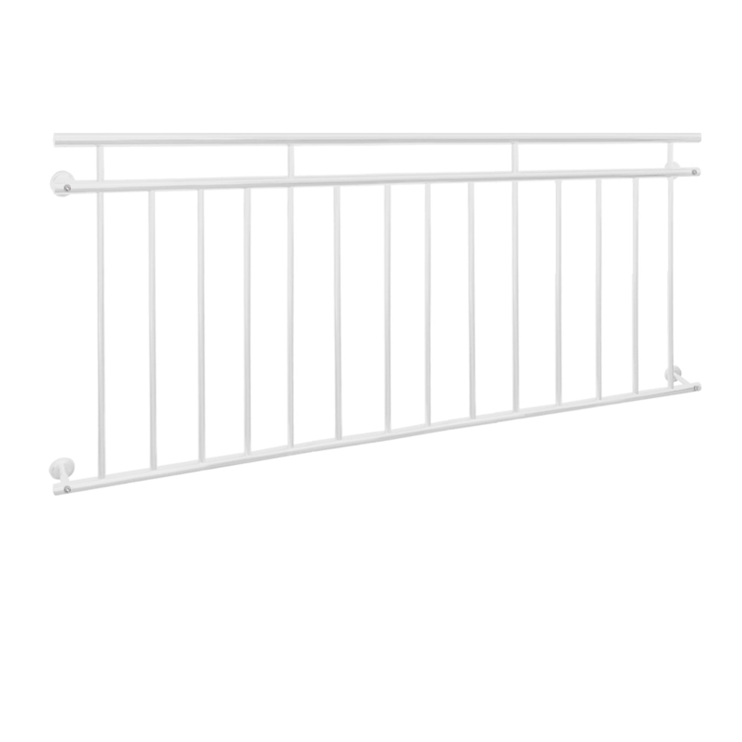 ECD Germany Französischer Balkon 184 x 90 cm mit 14 Füllstäben Weiß günstig online kaufen