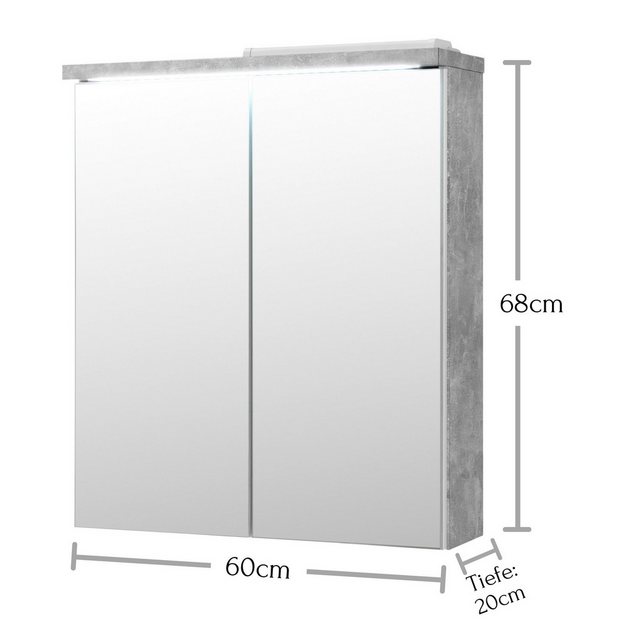 freiraum Badezimmerspiegelschrank 60 x 68 x 20 cm (B/H/T) günstig online kaufen