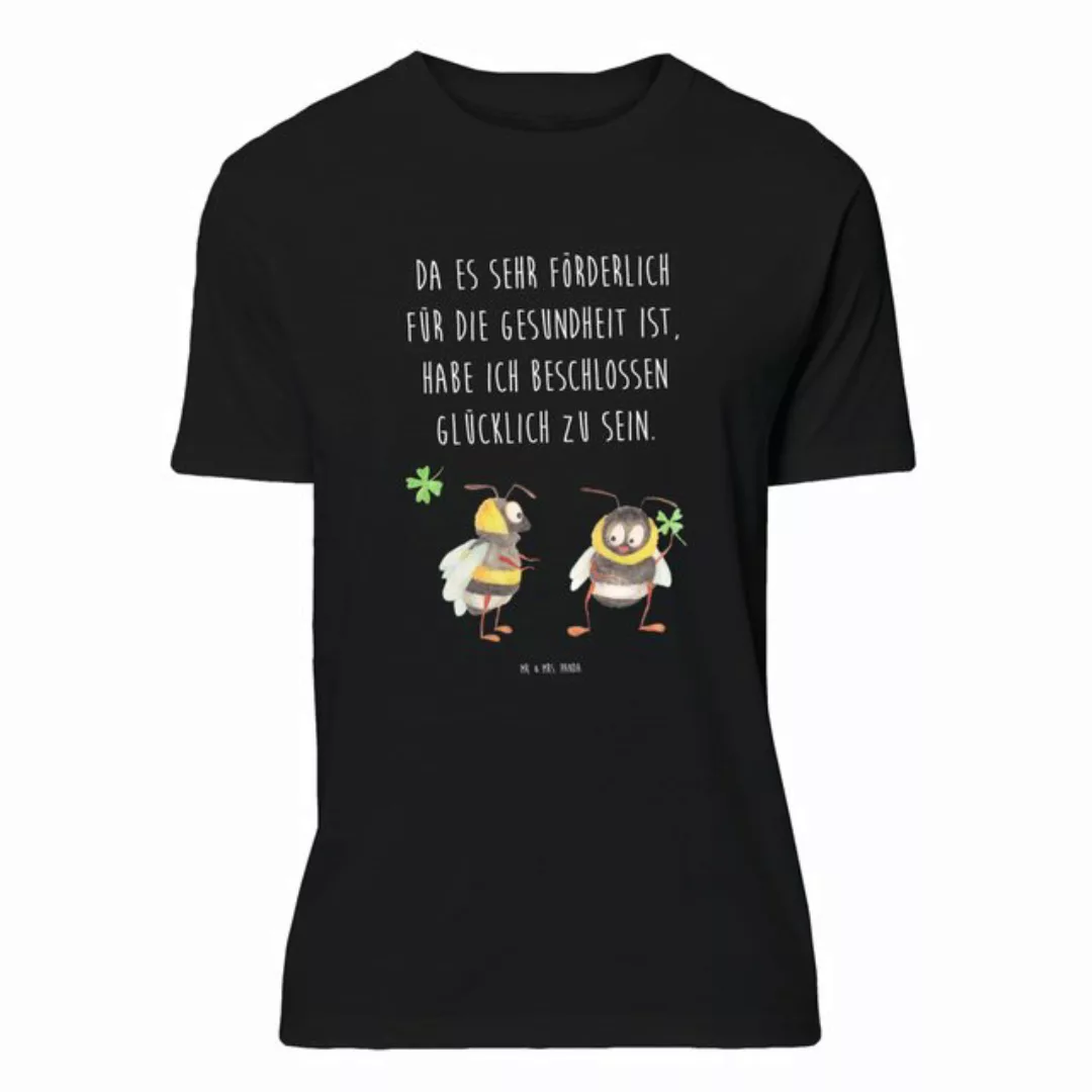 Mr. & Mrs. Panda T-Shirt Hummeln mit Kleeblatt - Schwarz - Geschenk, gute L günstig online kaufen