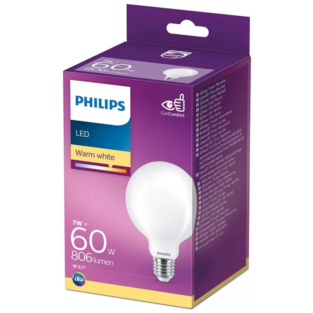Philips LED-Leuchtmittel E27 Globeform 7 W Warmweiß 806 lm 14 x 9,5 cm (H x günstig online kaufen