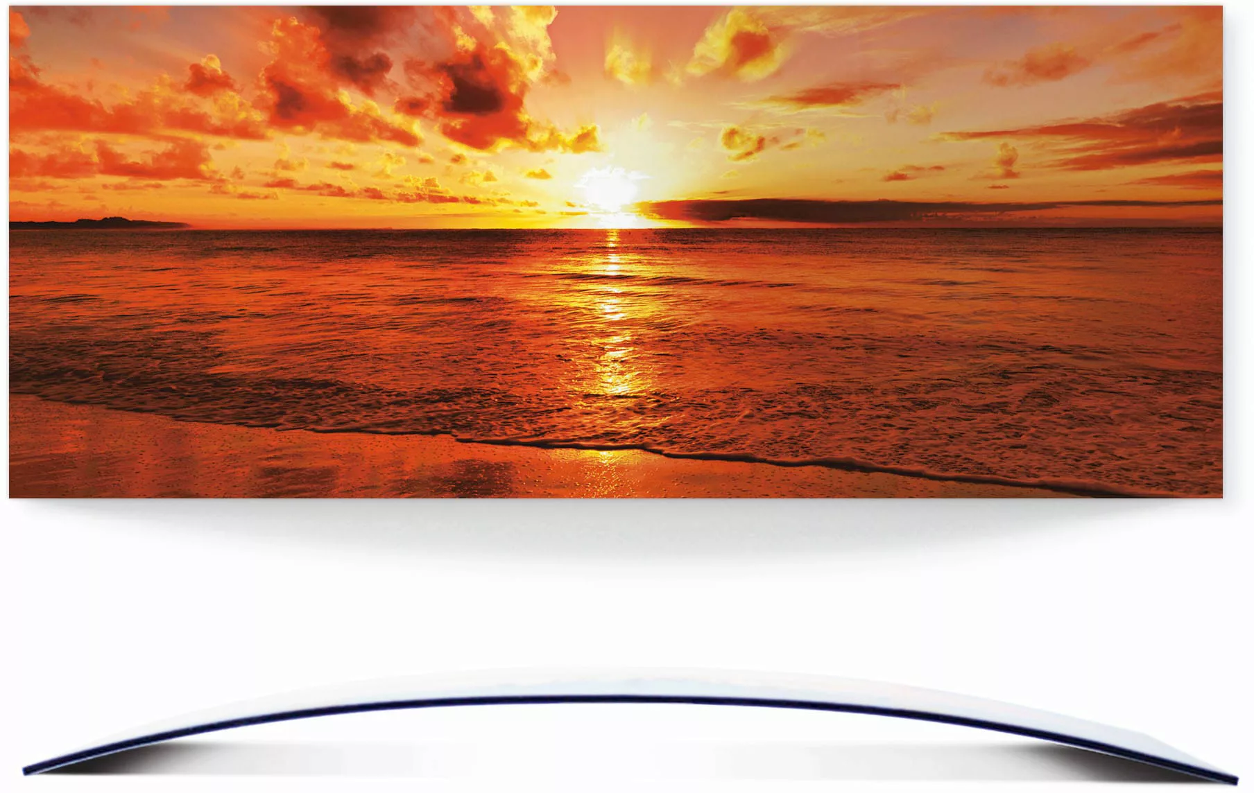 Artland Wandbild "Schöner Sonnenuntergang Strand", Gewässer, (1 St.), 3D Op günstig online kaufen