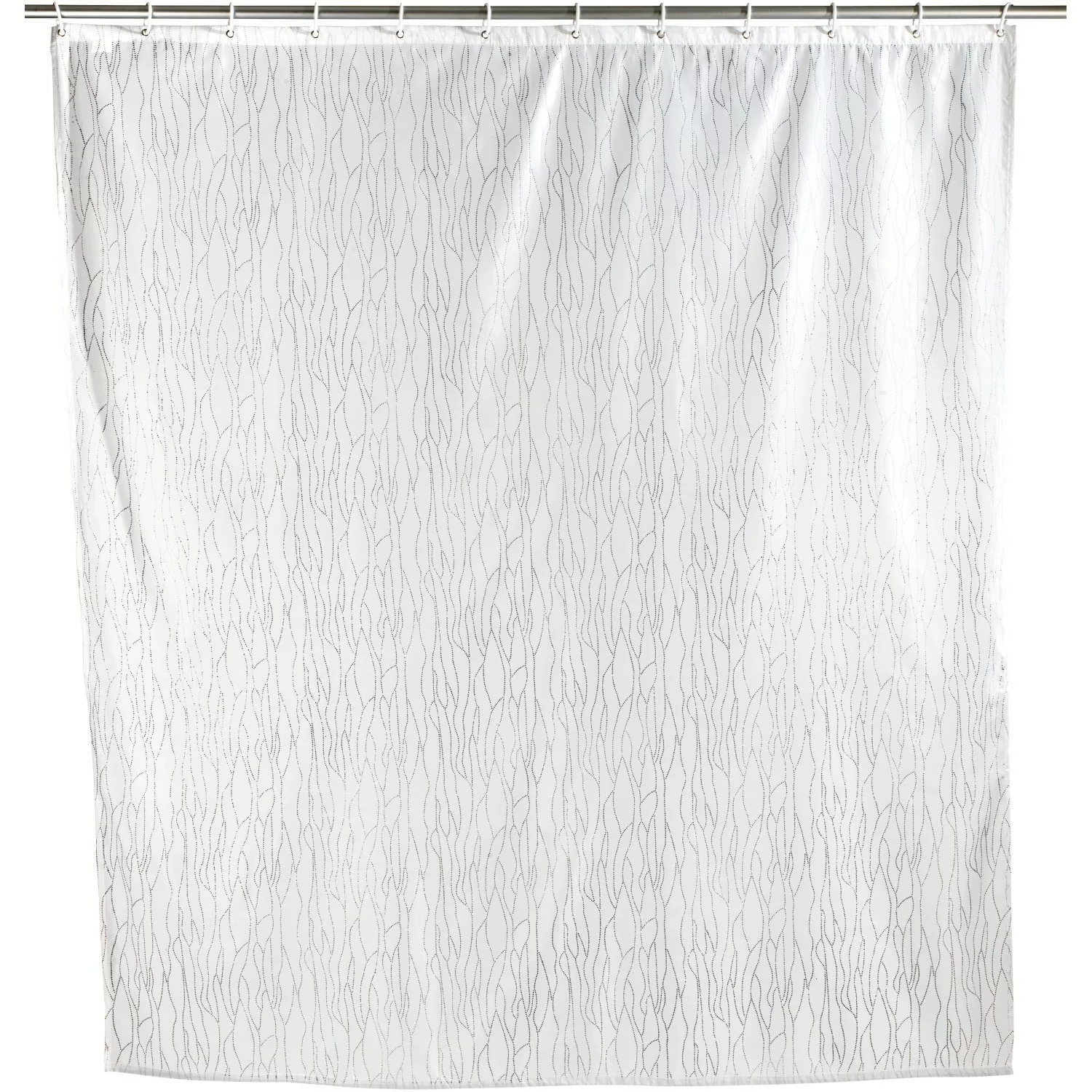 WENKO Duschvorhang Deluxe Weiß, mit glänzenden Applikationen, Textil (Polye günstig online kaufen