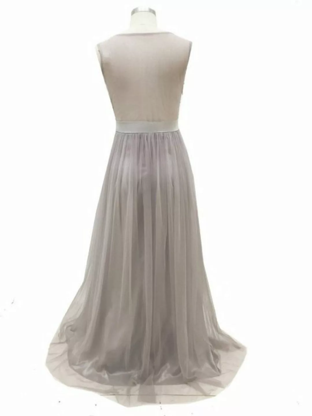 KIKI Abendkleid Ärmelloses Paillettenkleid aus Netzstoff günstig online kaufen