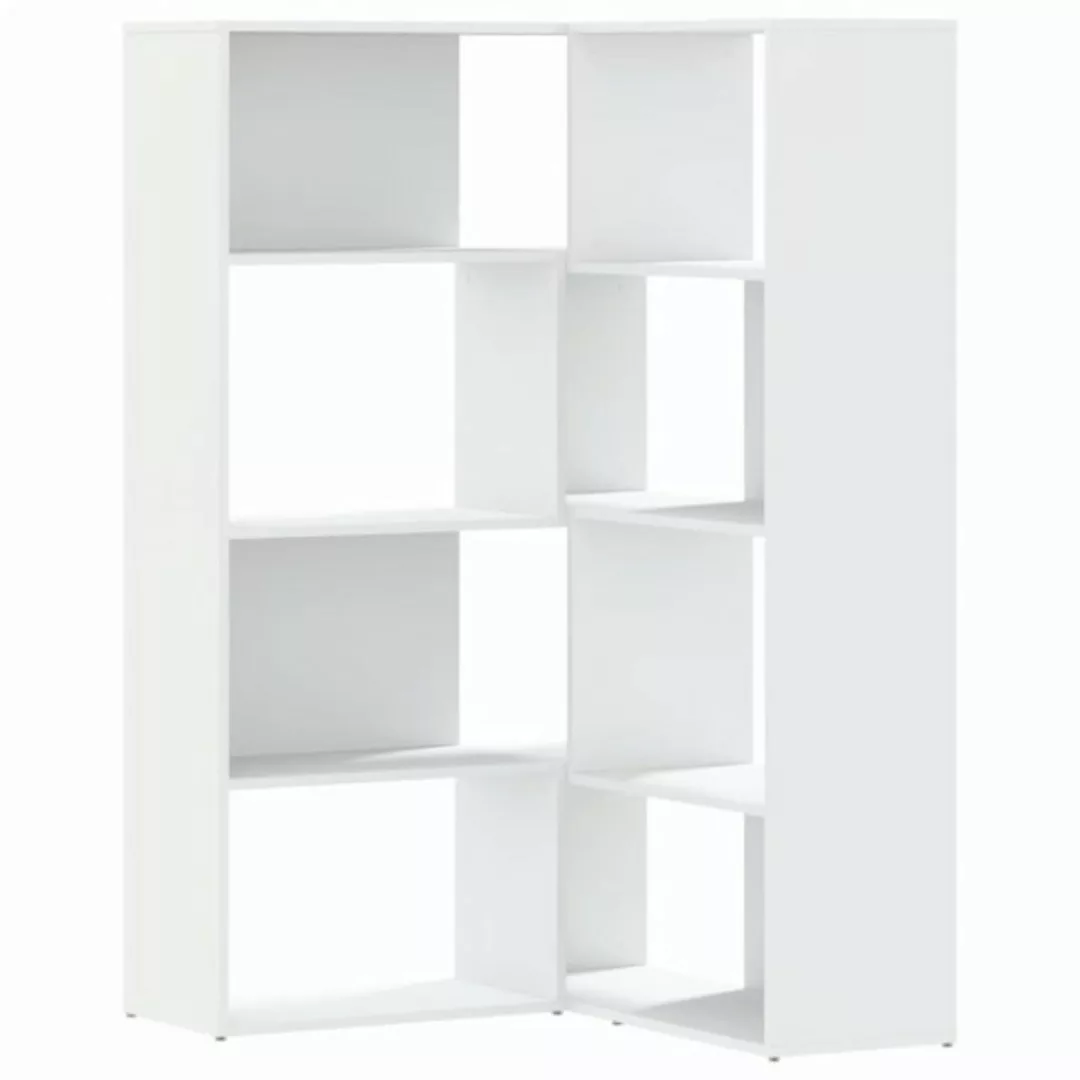 vidaXL Bücherregal Eck-Bücherregal 4 Etagen Weiß 85x85x140 cm Holzwerkstoff günstig online kaufen