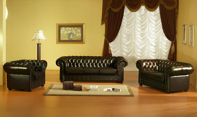 Xlmoebel Sofa Chesterfield Sofagarnitur aus Leder mit 3-Sitzer, 2-Sitzer un günstig online kaufen