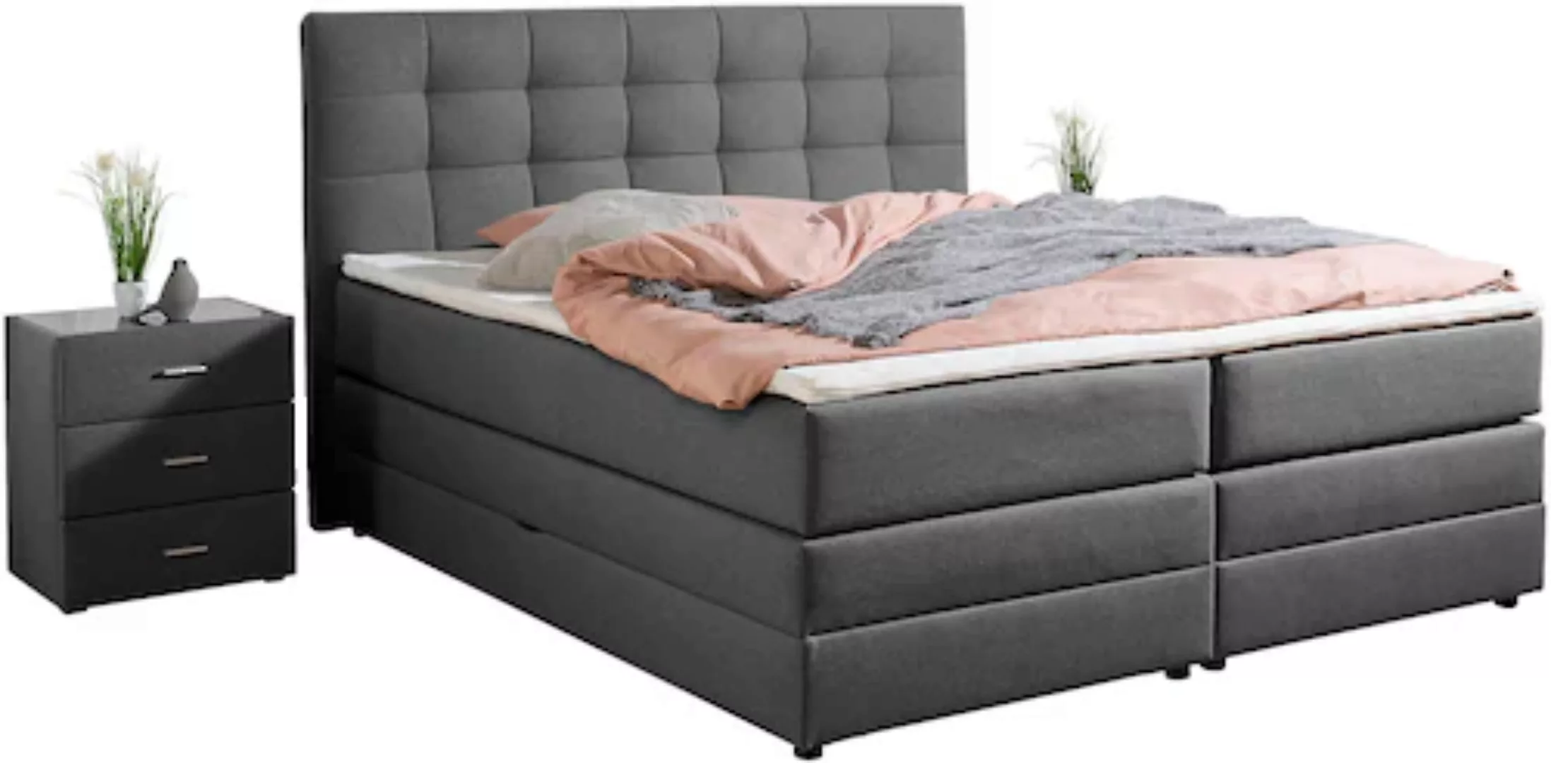 Places of Style Boxspringbett »Ethan«, inkl. Topper und geräumigen Bettkast günstig online kaufen