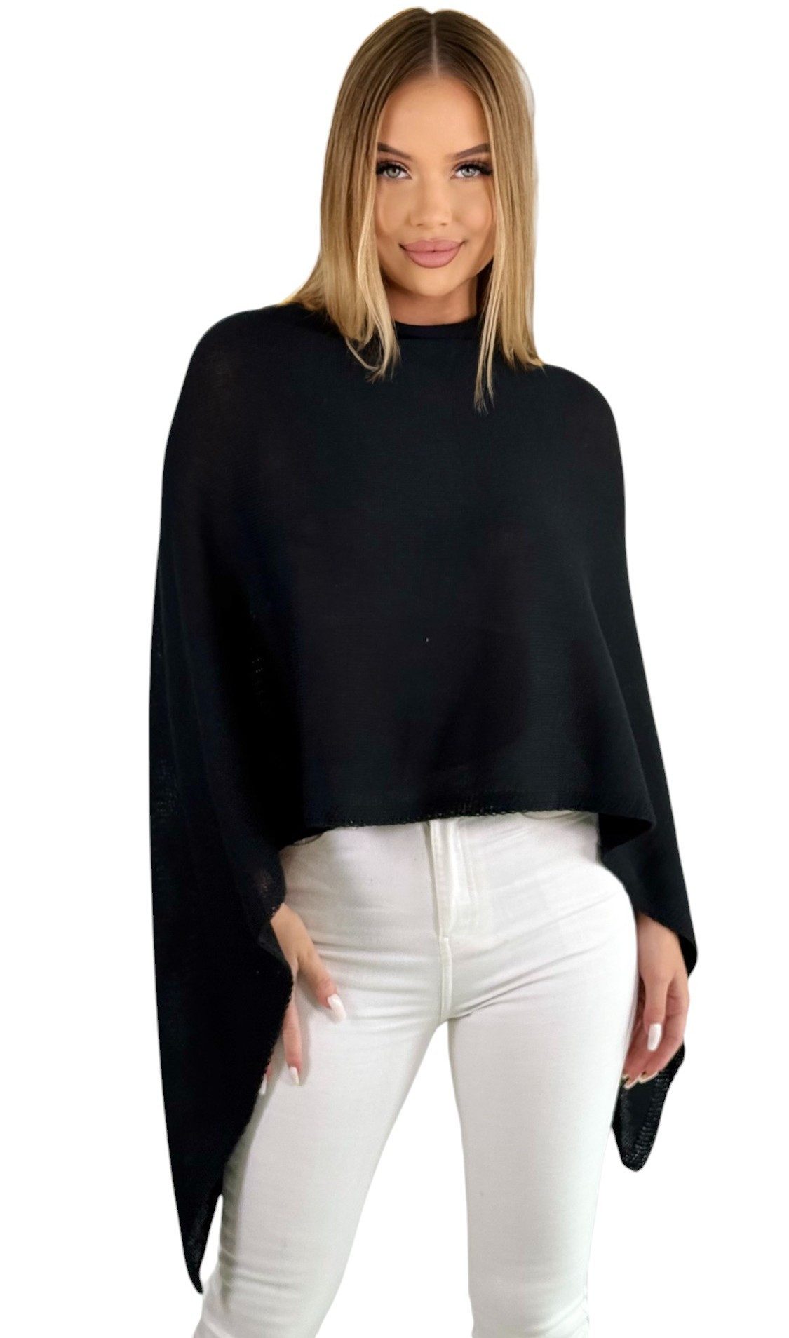 Mississhop Strickponcho Damen Poncho Cape Überwurf günstig online kaufen