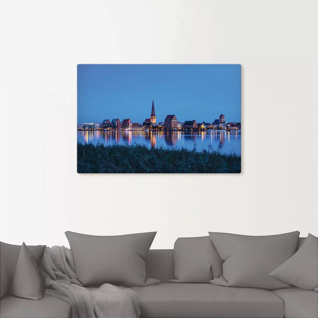 Artland Leinwandbild "Blick über Warnow auf Rostock", Rostock, (1 St.), auf günstig online kaufen