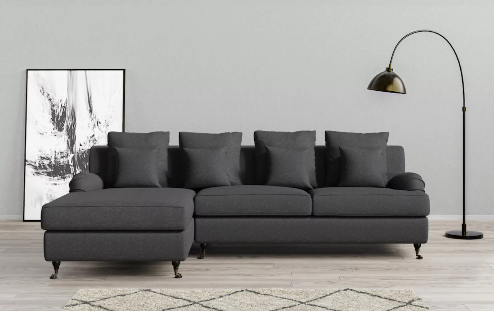 Home affaire Ecksofa "NORIN L-Form", zwei Fußarten: vorne - Rollen, hinten günstig online kaufen