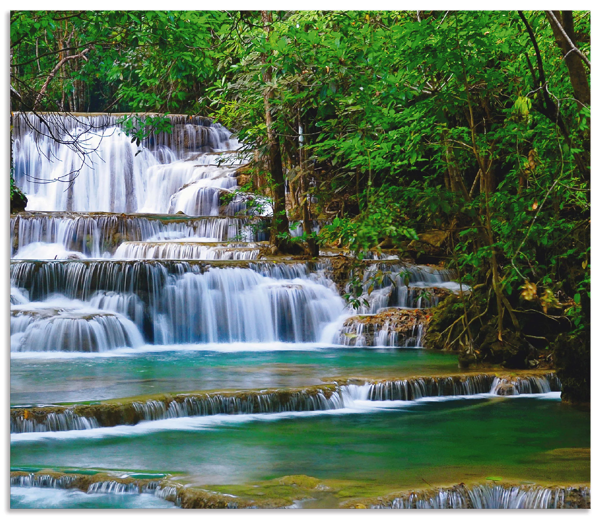 Artland Küchenrückwand "Tiefen Wald Wasserfall", (1 tlg.), Alu Spritzschutz günstig online kaufen