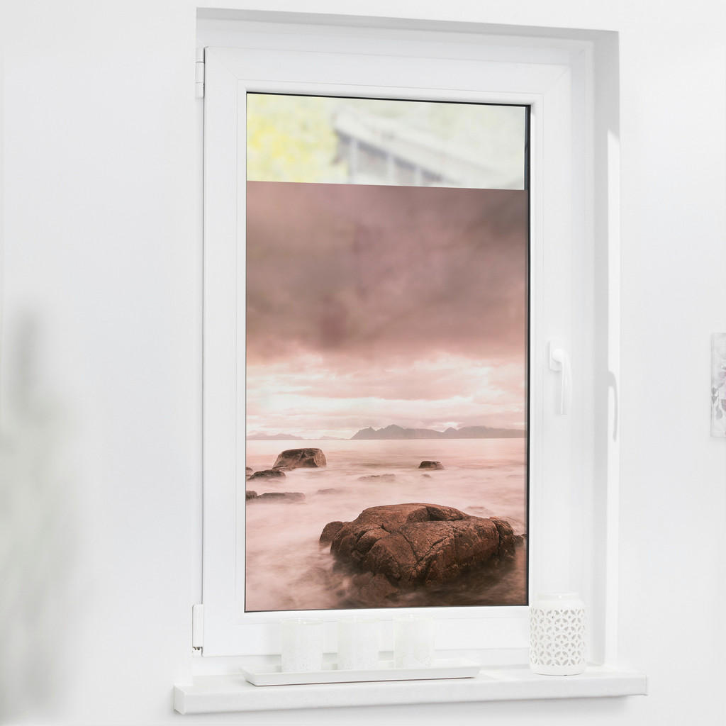 LICHTBLICK Fensterfolie Stone Meer Stone rot B/L: ca. 100x130 cm günstig online kaufen