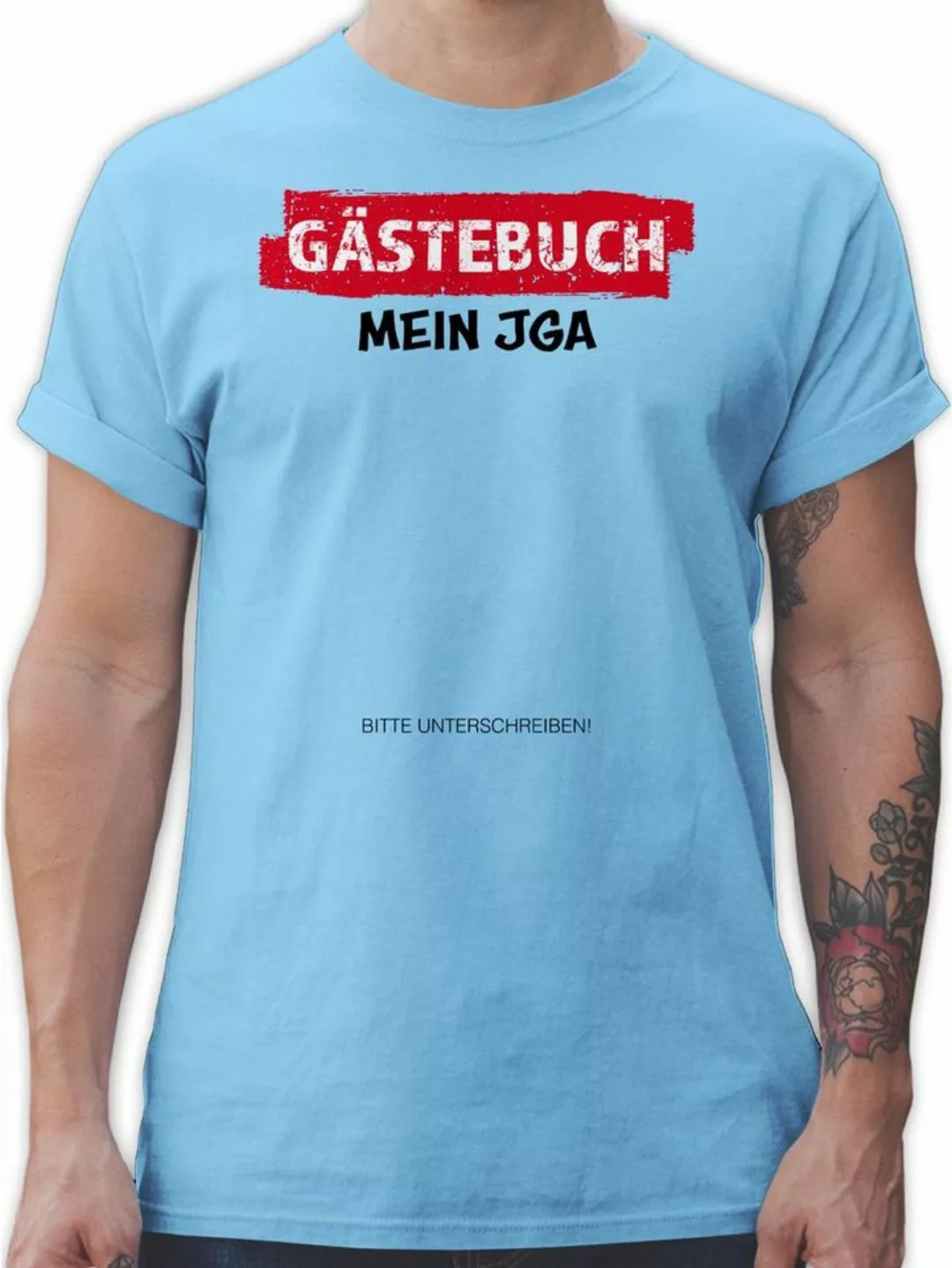 Shirtracer T-Shirt JGA Gästebuch I Unterschreiben Gäste JGA Männer günstig online kaufen