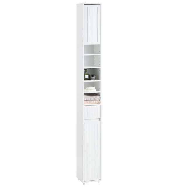 SoBuy Hochschrank BZR160 mit 5 Fächern Badschrank Badregal mit 1 Schublade günstig online kaufen