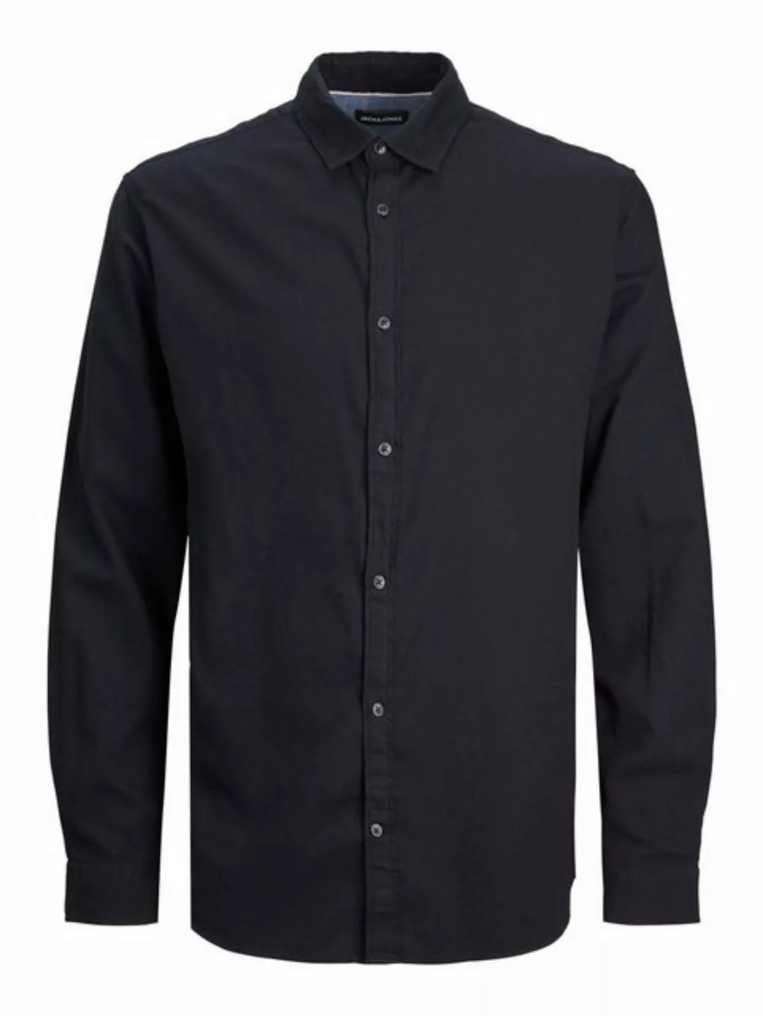 Jack & Jones Langarmhemd Hemd Slim Fit JJEGINGHAM 5977 in Schwarz günstig online kaufen