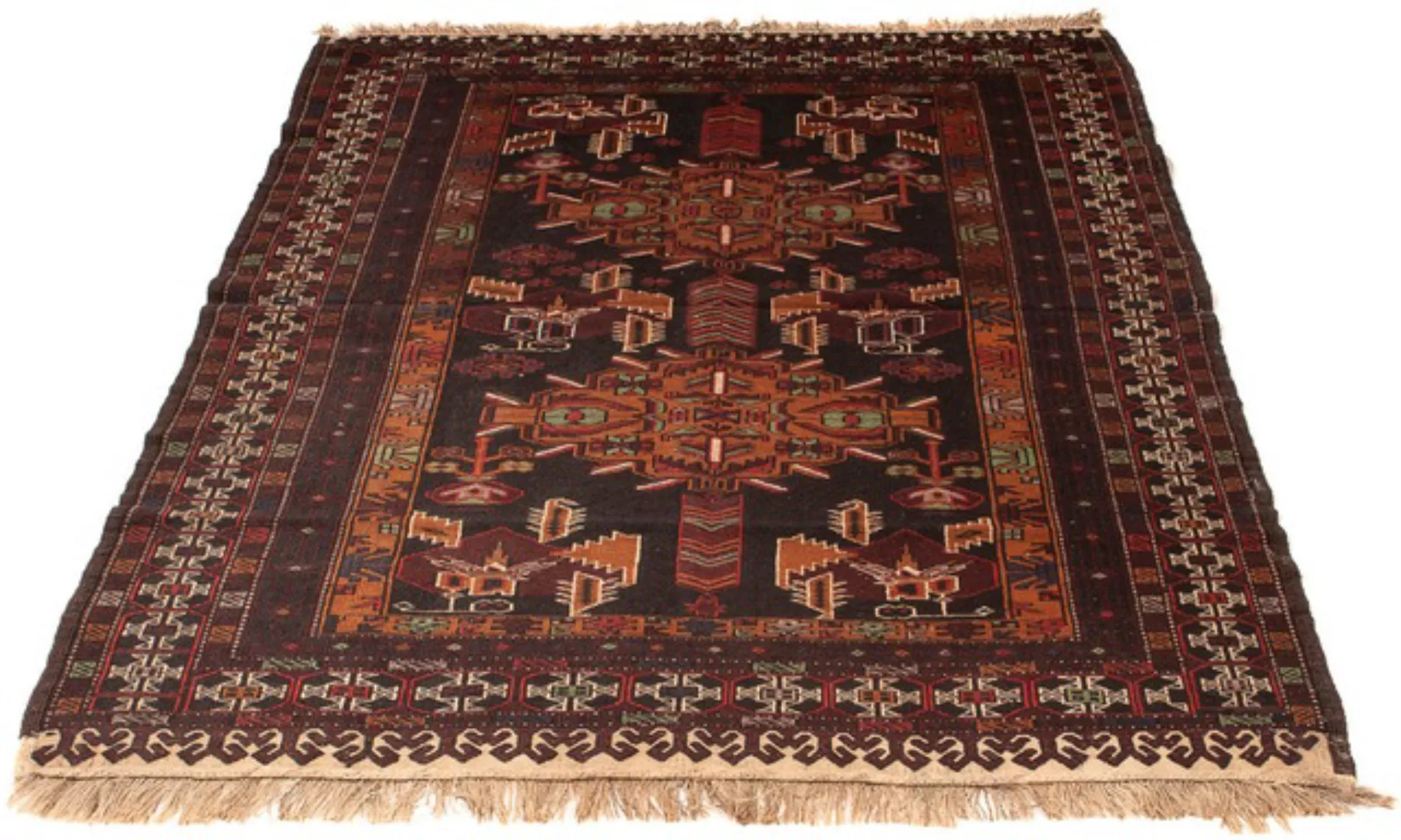 morgenland Orientteppich »Afghan - 189 x 127 cm - braun«, rechteckig, 7 mm günstig online kaufen