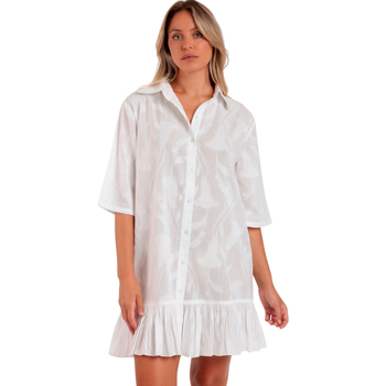 Admas  Pareo Geknöpfte Strandtunika mit halben Ärmeln Texture Flowers günstig online kaufen