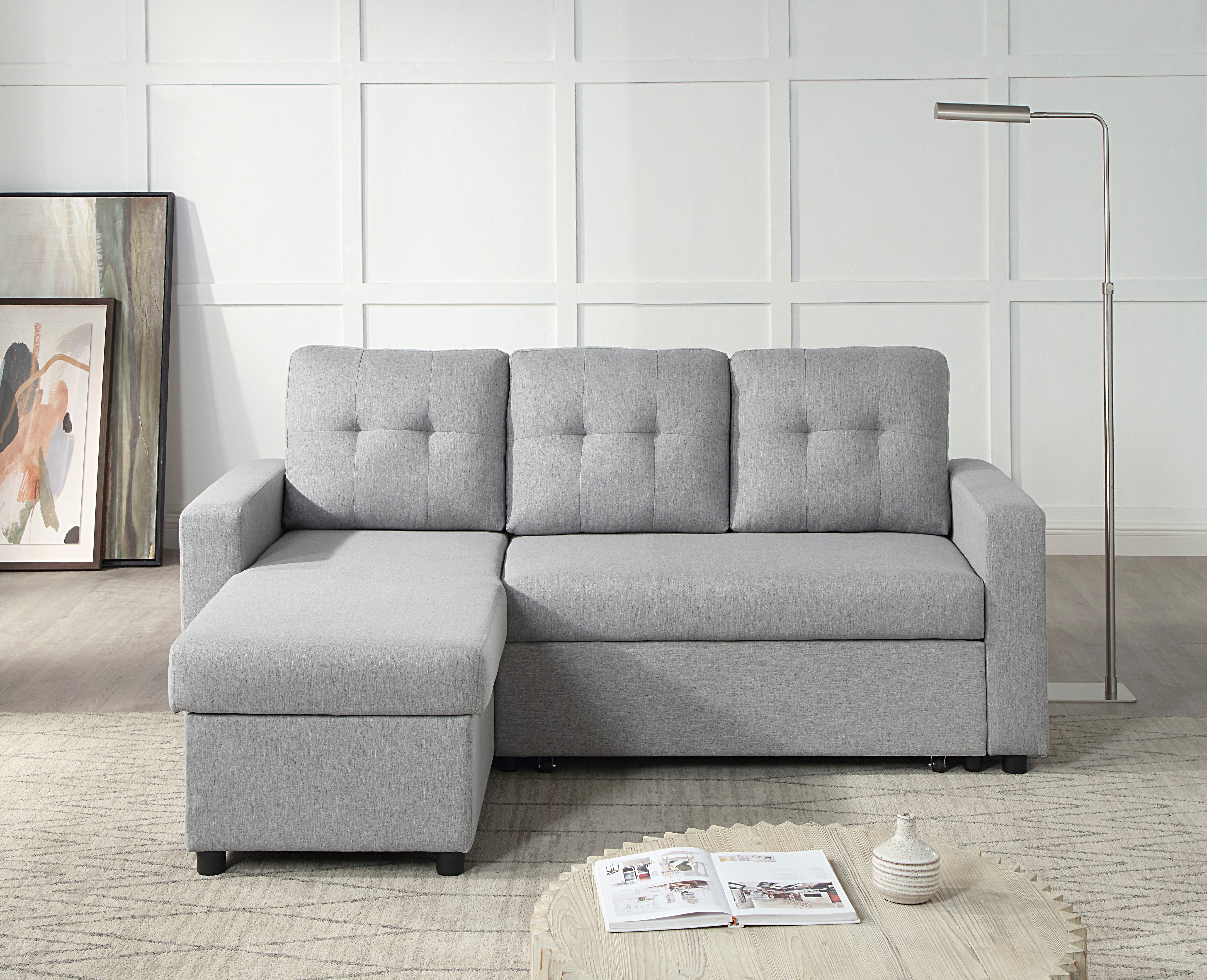 ATLANTIC home collection Ecksofa "Gino L-Form", mit Schlaffunktion und Stau günstig online kaufen