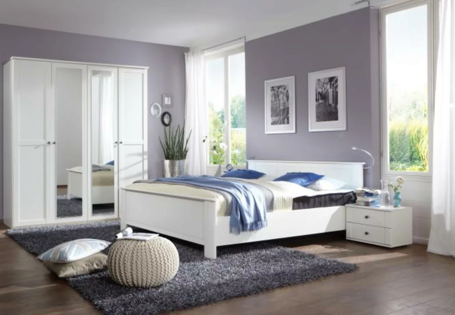 180x200 Schlafzimmerset CHALET inkl. Kleiderschrank und 2 Nachtkommoden von günstig online kaufen
