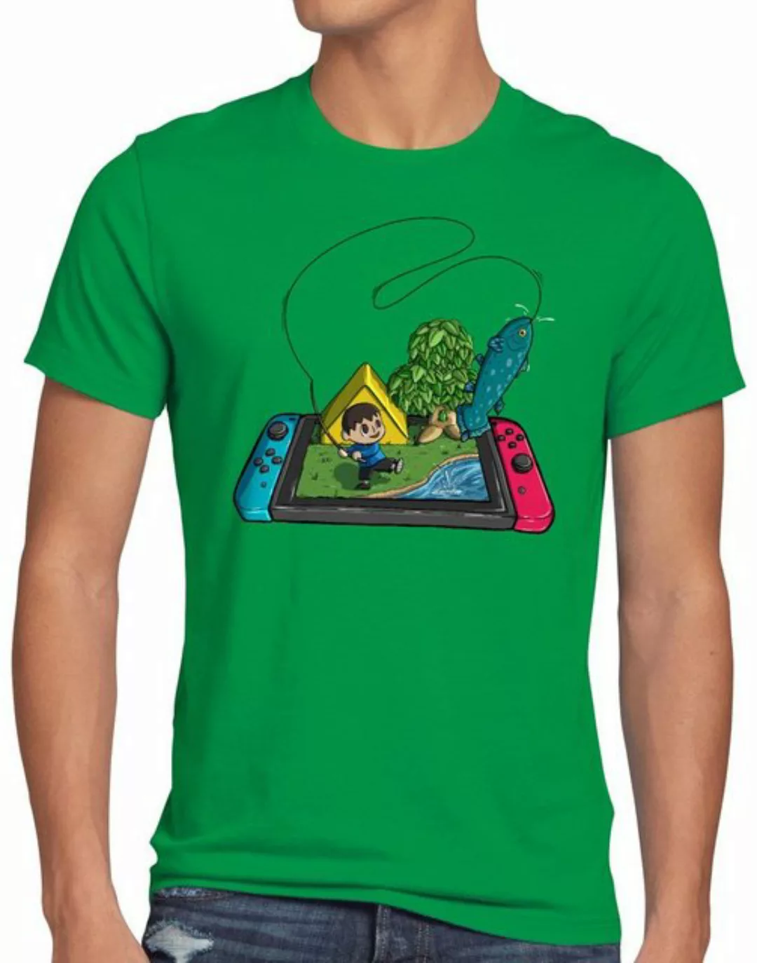 style3 Print-Shirt Herren T-Shirt Crossing Fisch switch animal videospiel h günstig online kaufen