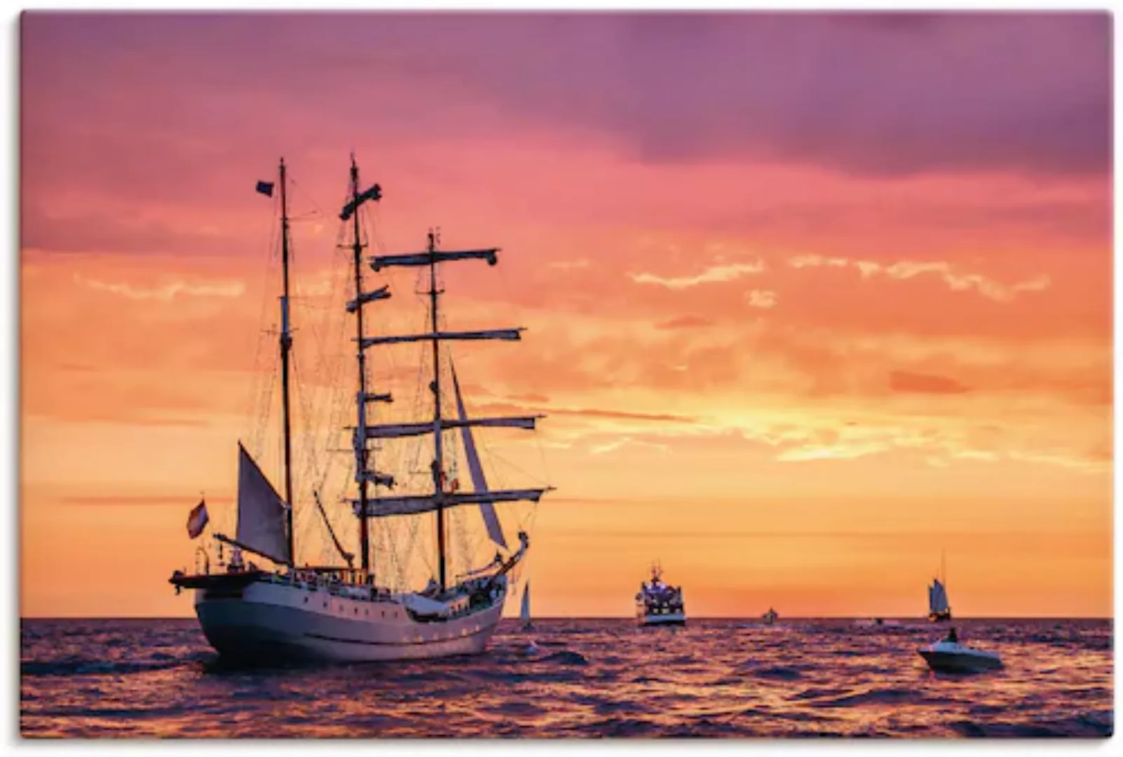 Artland Leinwandbild "Segelschiffe Hanse Sail in Rostock I", Boote & Schiff günstig online kaufen