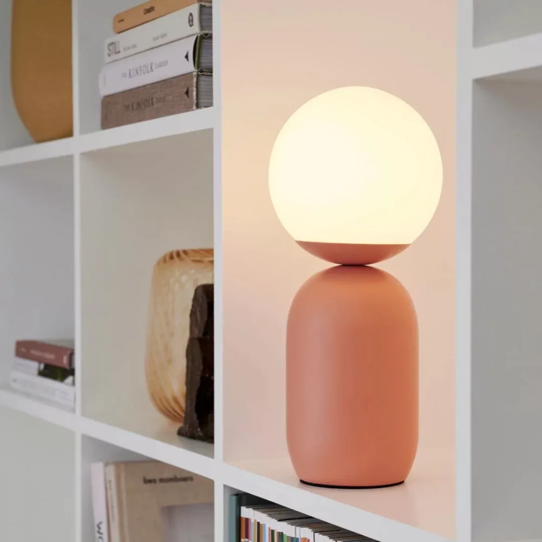Tischlampe Notti aus Metall und Glas, terracotta günstig online kaufen