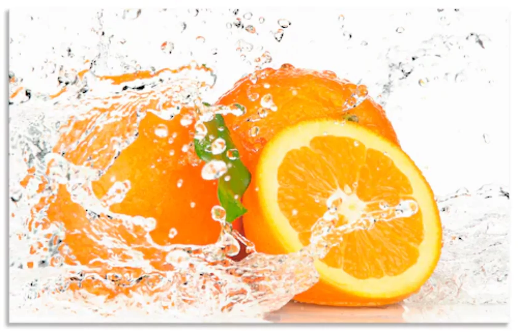 Artland Küchenrückwand »Orange mit Spritzwasser«, (1 tlg.), Alu Spritzschut günstig online kaufen
