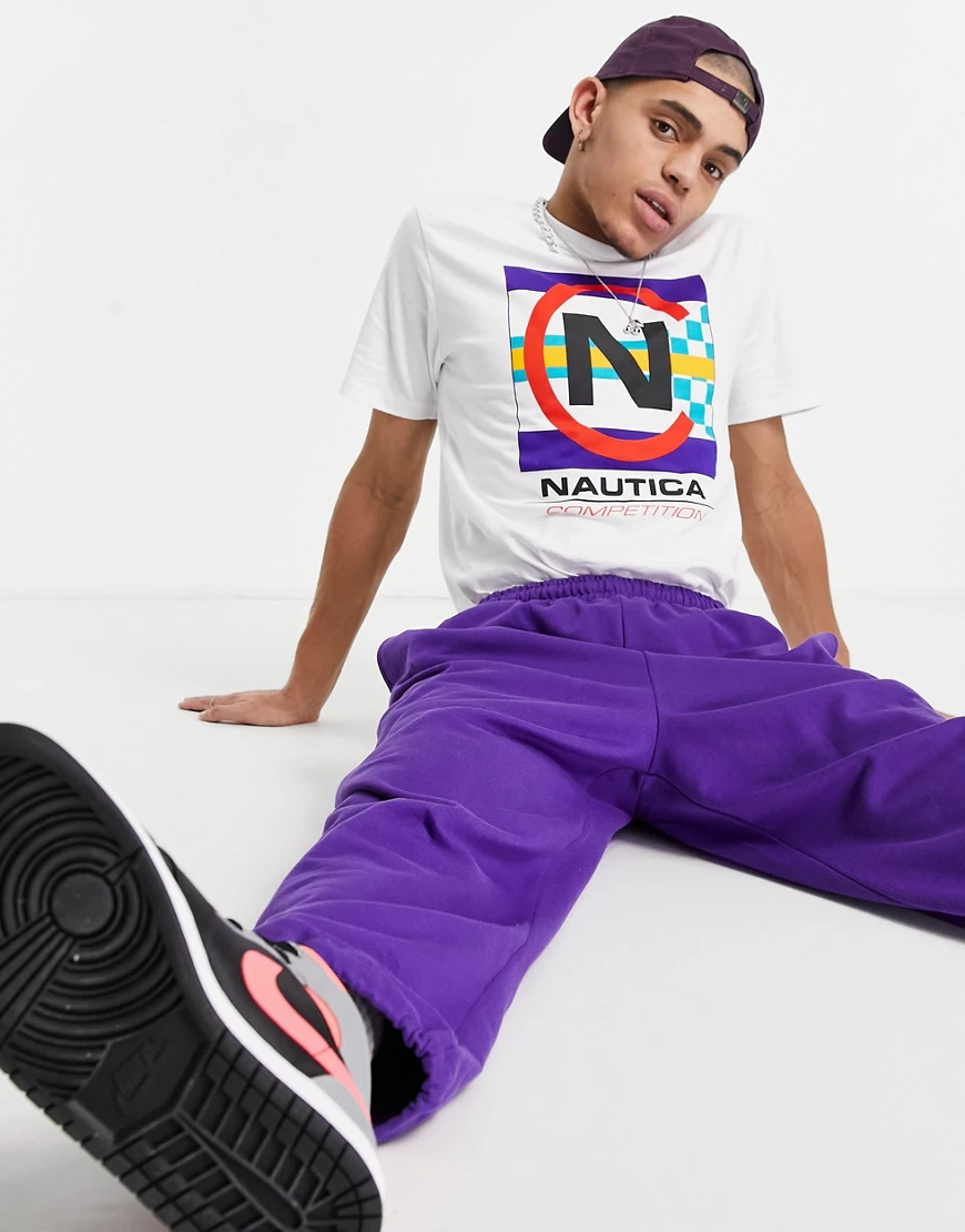 Nautica Competition – Grapnell – T-Shirt in Weiß mit Logo günstig online kaufen