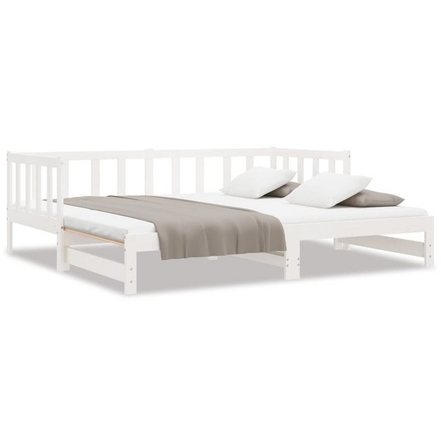 vidaXL Gästebett Gästebett Tagesbett Ausziehbar Weiß 2x90x200 cm Massivholz günstig online kaufen