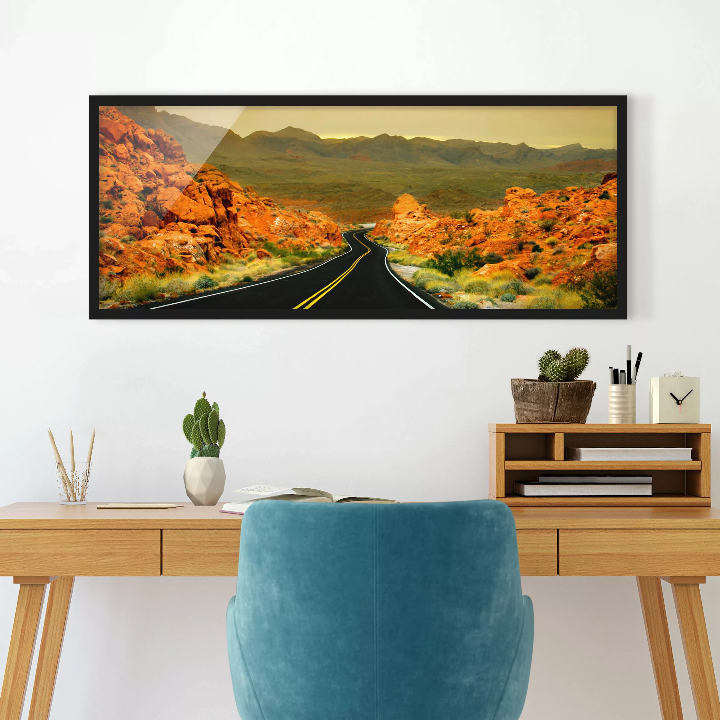 Bild mit Rahmen Natur & Landschaft - Panorama Tal des Feuers günstig online kaufen
