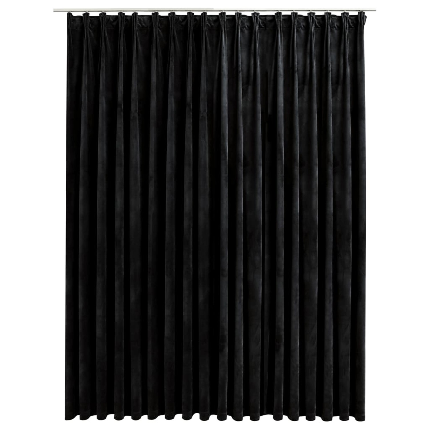 Verdunkelungsvorhang Mit Haken Samt Schwarz 290 X 245 Cm günstig online kaufen