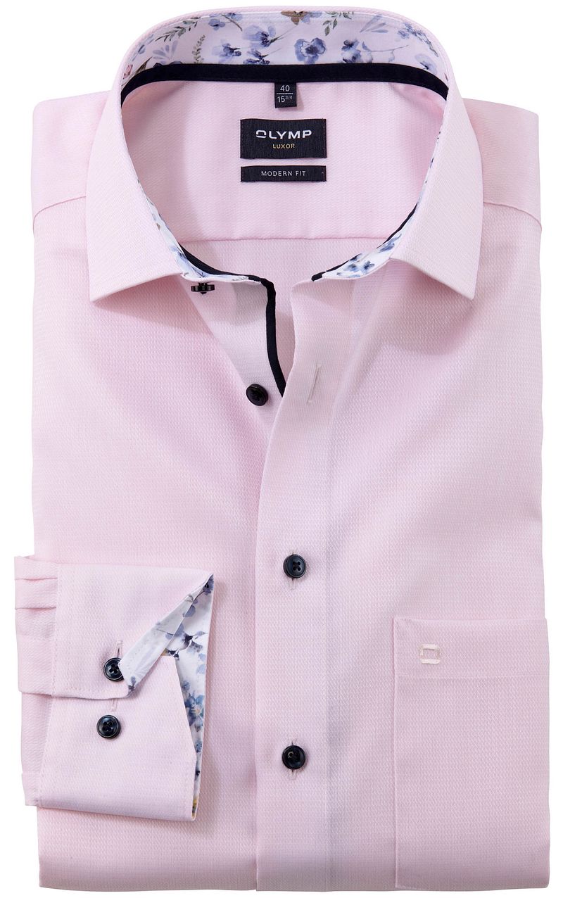 OLYMP Luxor Hemd SL7 Structure Rosa - Größe 40 günstig online kaufen