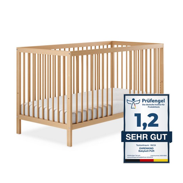 Ehrenkind Babybett PUR aus Buchenholz, Kinderbett 9-Fach höhenverstellbar m günstig online kaufen