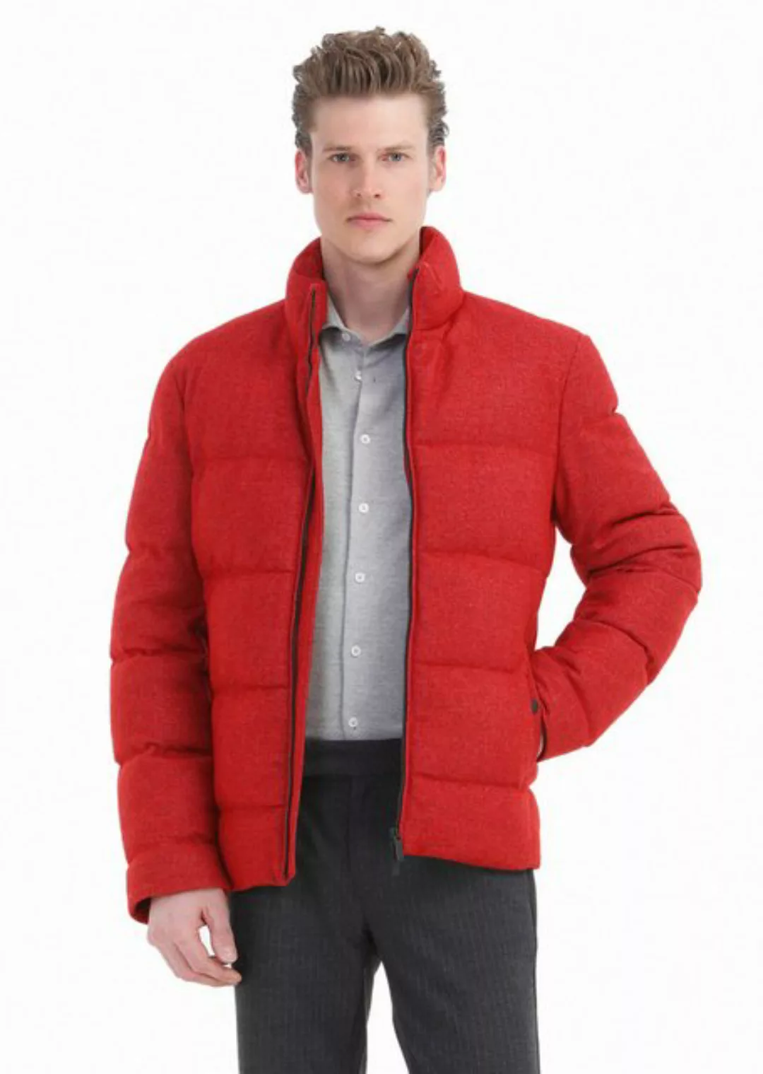 RAMSEY Winterjacke Rotes Webmantel günstig online kaufen