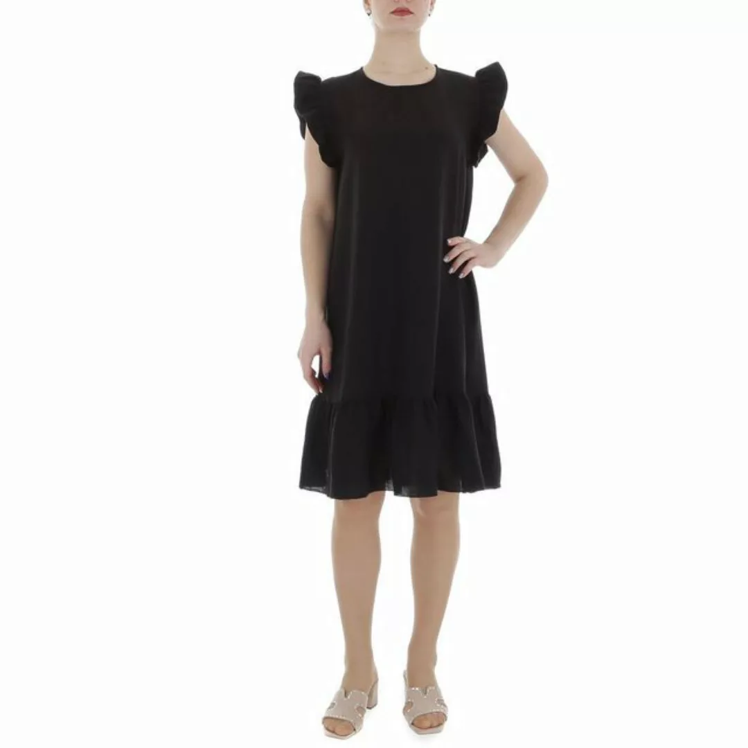 Ital-Design Sommerkleid Damen Freizeit (86164365) Rüschen Kreppoptik/gesmok günstig online kaufen