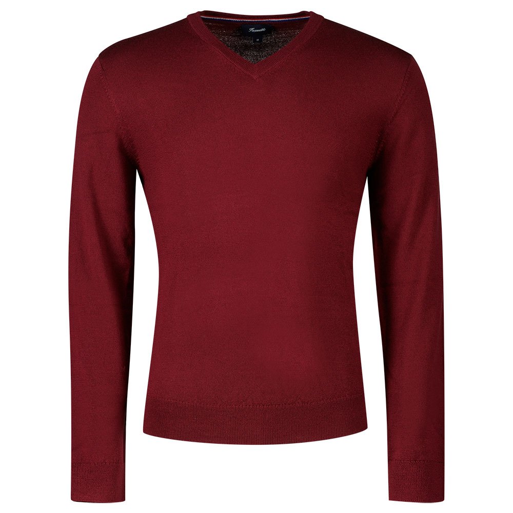 FaÇonnable Merino 14gg V-ausschnitt Sweater XL Ruby Wine günstig online kaufen