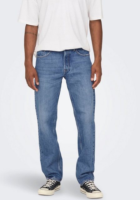 ONLY & SONS Regular-fit-Jeans "ONSEDGE STRAIGHT BROMO 0017 DOT DNM NOOS" günstig online kaufen