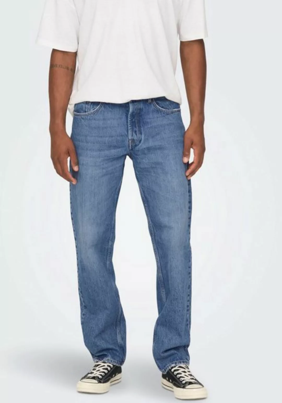 ONLY & SONS Regular-fit-Jeans "ONSEDGE STRAIGHT BROMO 0017 DOT DNM NOOS" günstig online kaufen