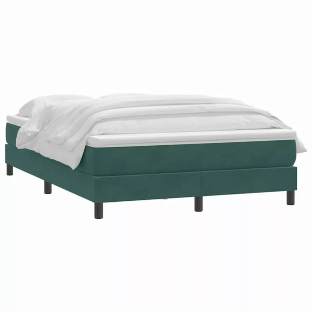 vidaXL Bett Boxspringbett mit Matratze Dunkelgrün 140x220 cm Samt günstig online kaufen