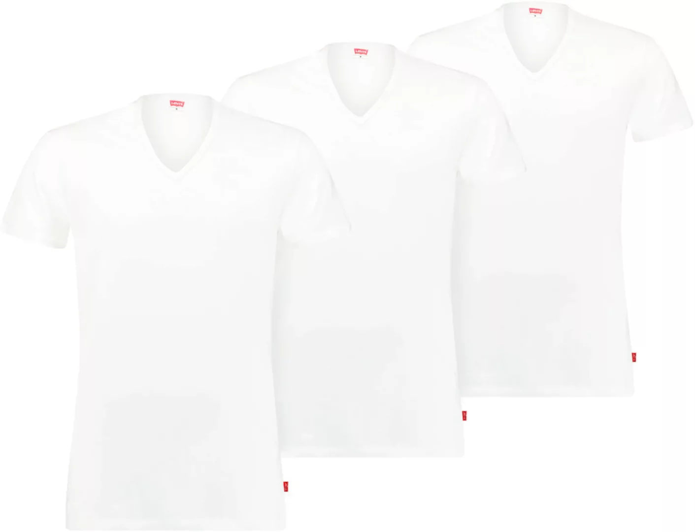 Levi's 3-er Set T-Shirt V-Ausschnitt Weiß günstig online kaufen